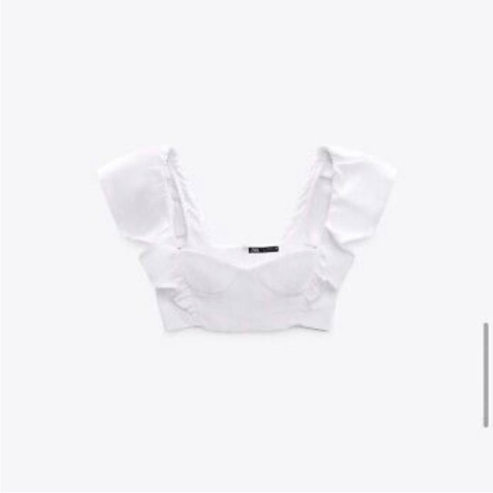 Zara Poplin Corset Bustier Crop Top US M